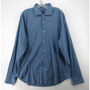 Fedeli Shirt 17 1/2 Button Down Stretch Quiet Luxury Woven Italy XL